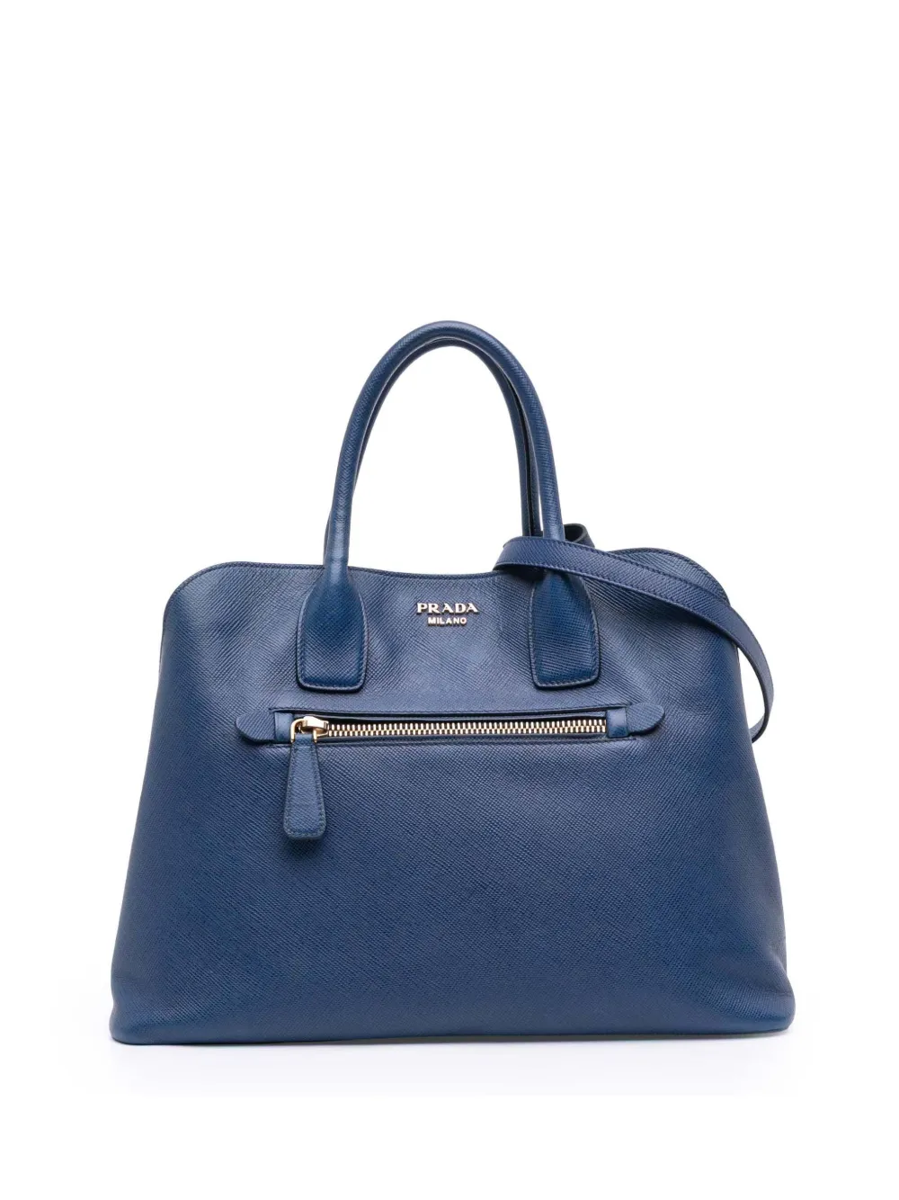 Prada Pre-Owned 2013-2025 Saffiano Cuir Open Promenade satchel | Blue | Image 1