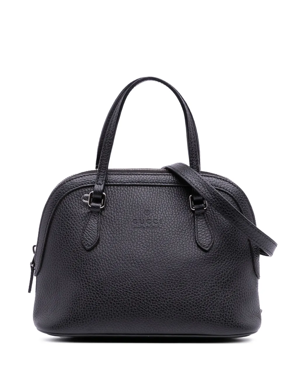 Pre-owned Gucci 2016-2025 Mini Leather Dome Satchel In Black