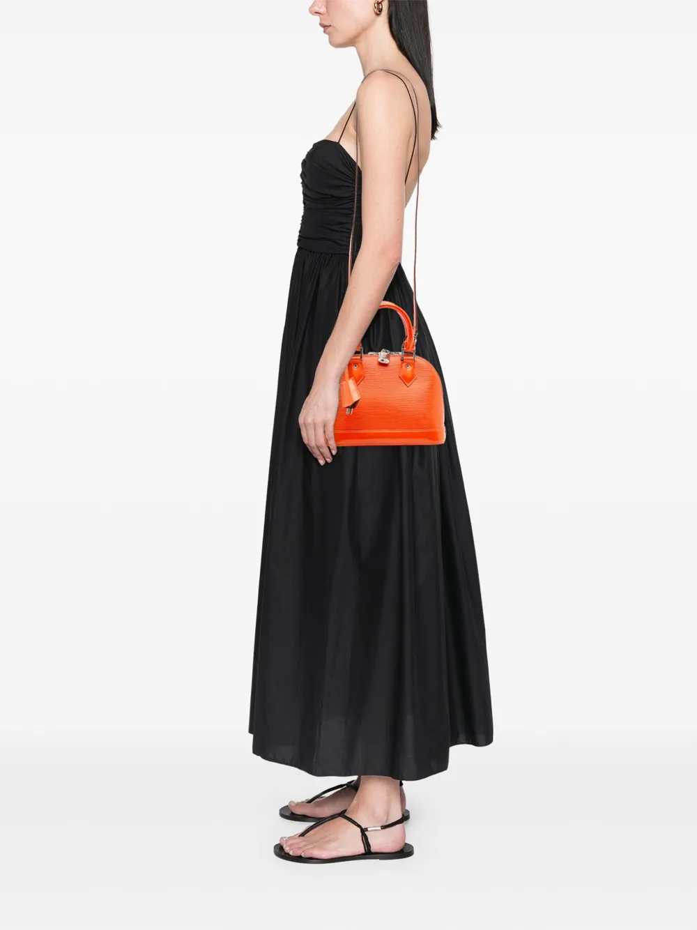 Pre-owned Louis Vuitton 2013 Epi Alma Bb Satchel In Orange