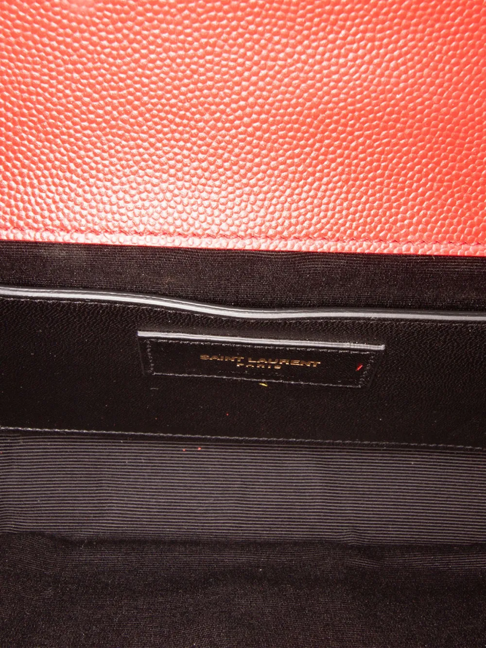 Pre-owned Saint Laurent 2014 Grain De Poudre Monogram Cassandre Clutch Bag In Red
