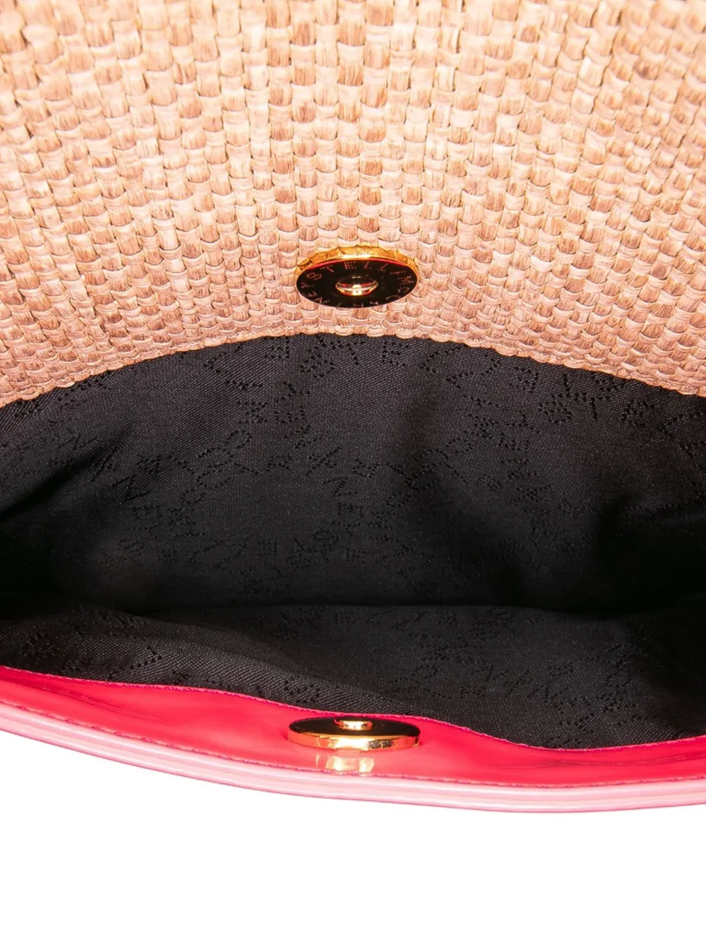 Pre-owned Stella Mccartney 2019-2020 Raffia Falabella Fold Over Clutch Bag In Brown