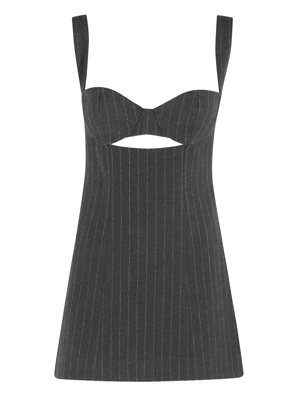 Retroféte Ariya Cutout Pinstripe Mini Dress In Gray