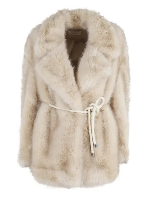 Seventy faux-fur tie-waist jacket