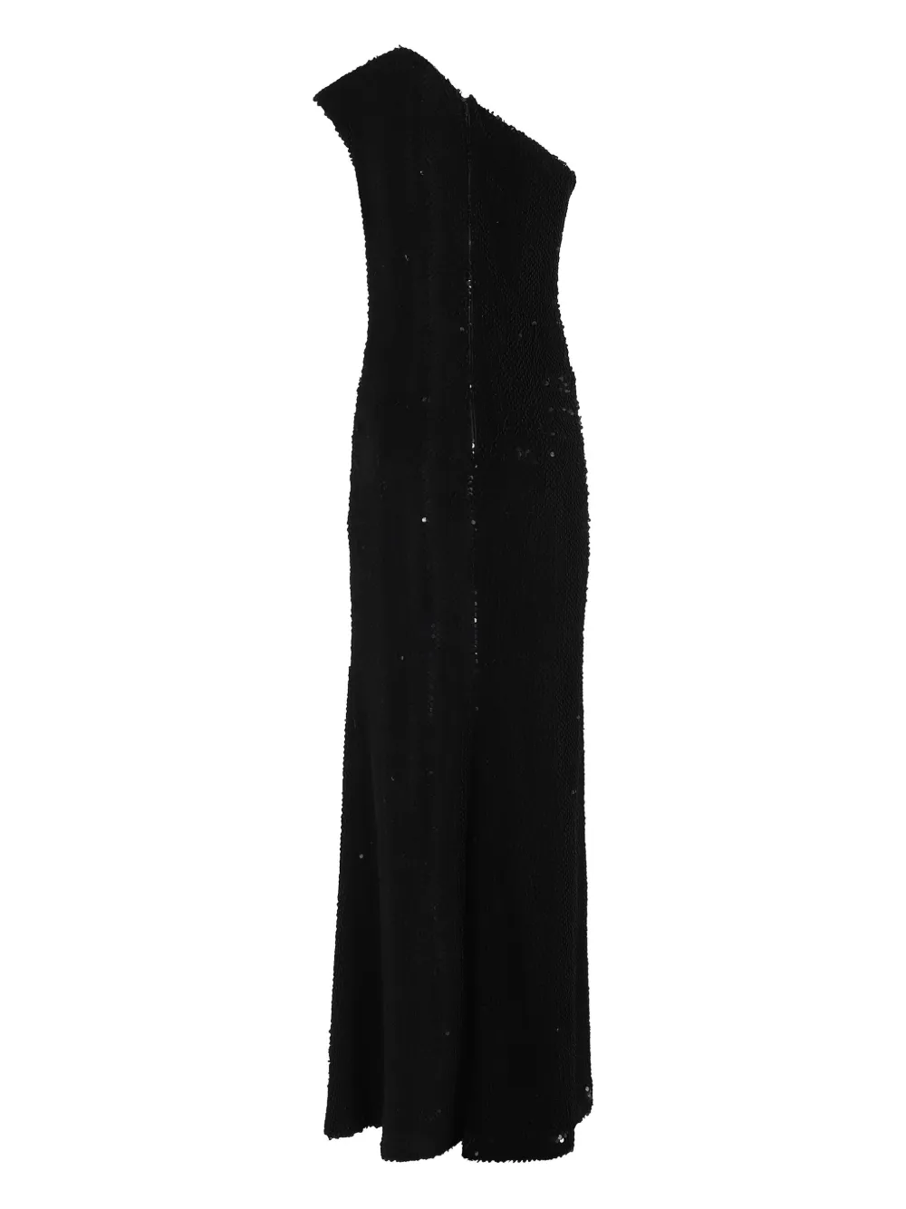 Federica Tosi sequin-embellished one-shoulder maxi dress - Zwart