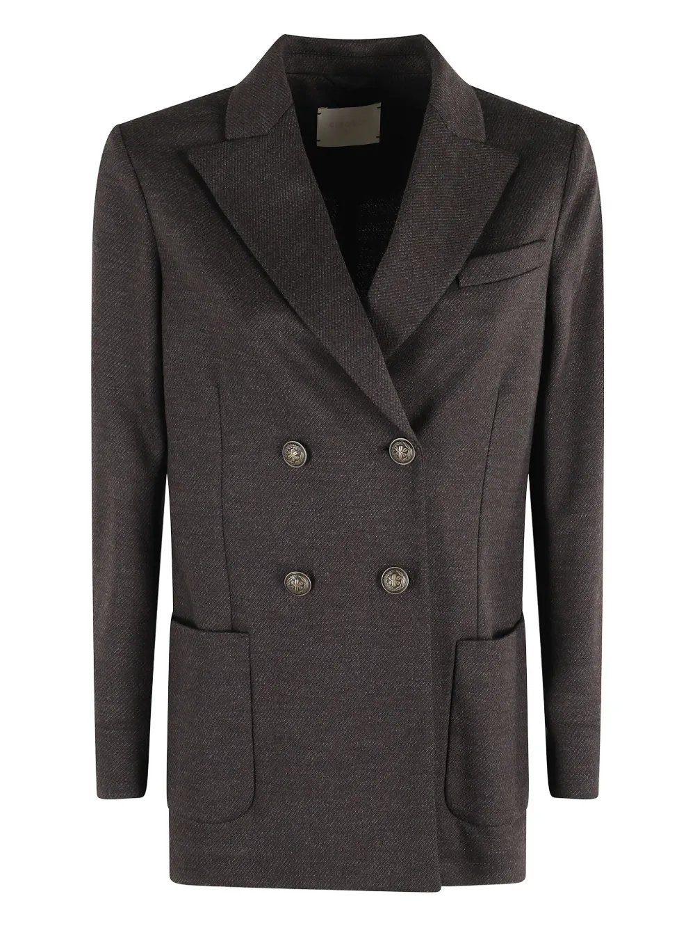 Circolo 1901 Double-breasted Wool-blend Jacket In Brown