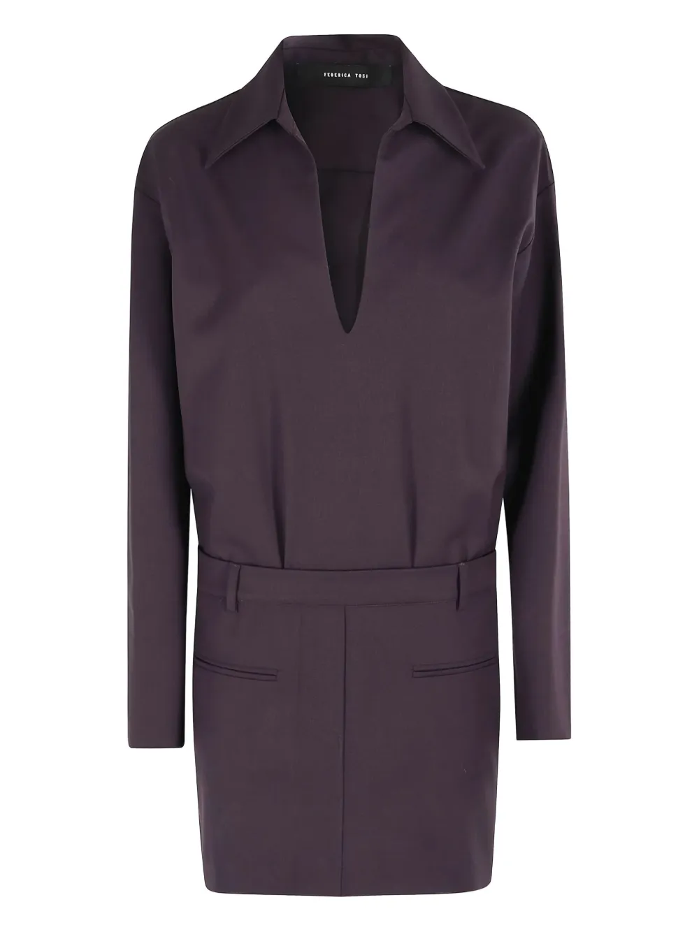 Federica Tosi long-sleeve V-neck dress - Viola