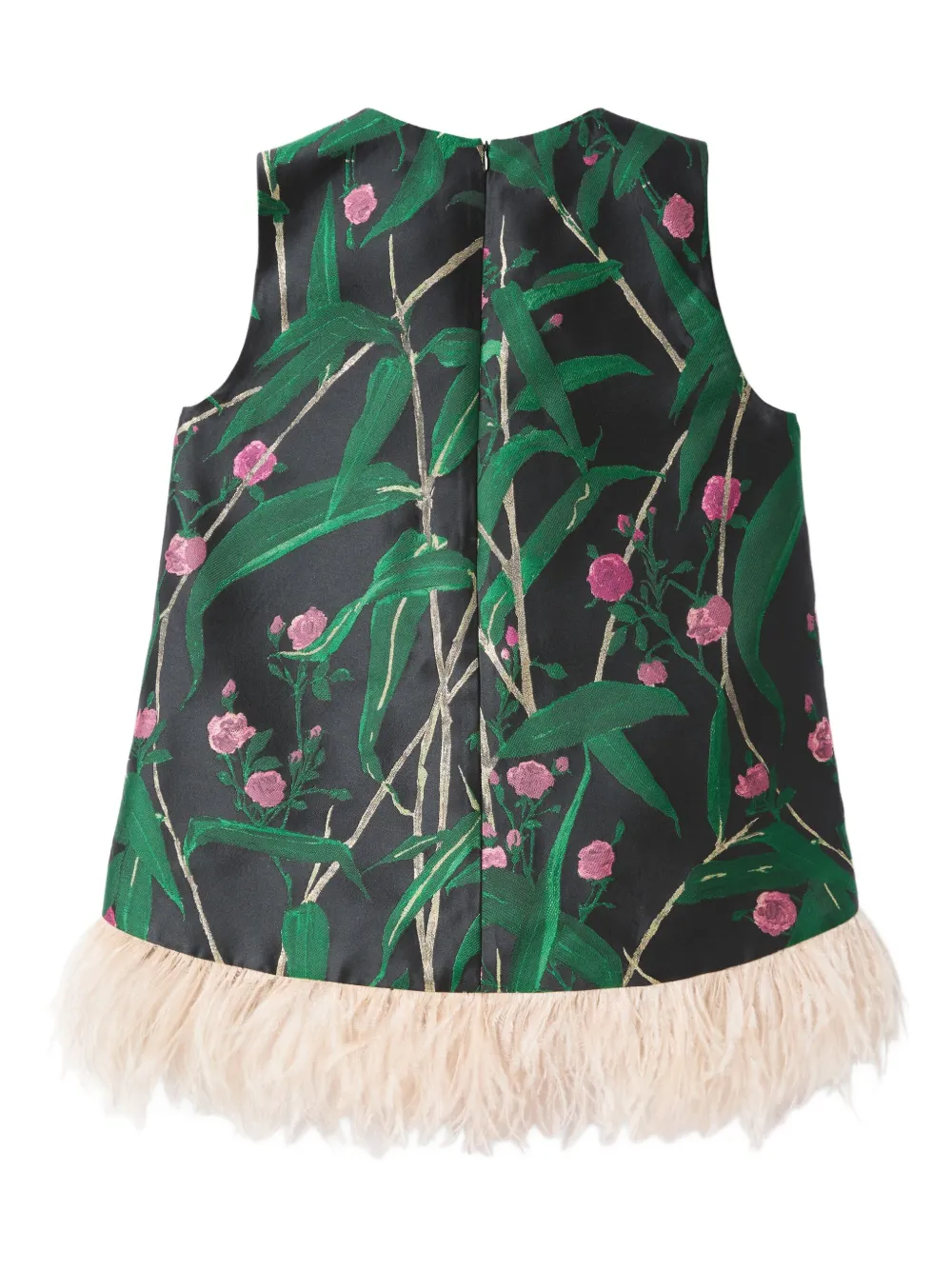 La DoubleJ Top met bamboe print Zwart