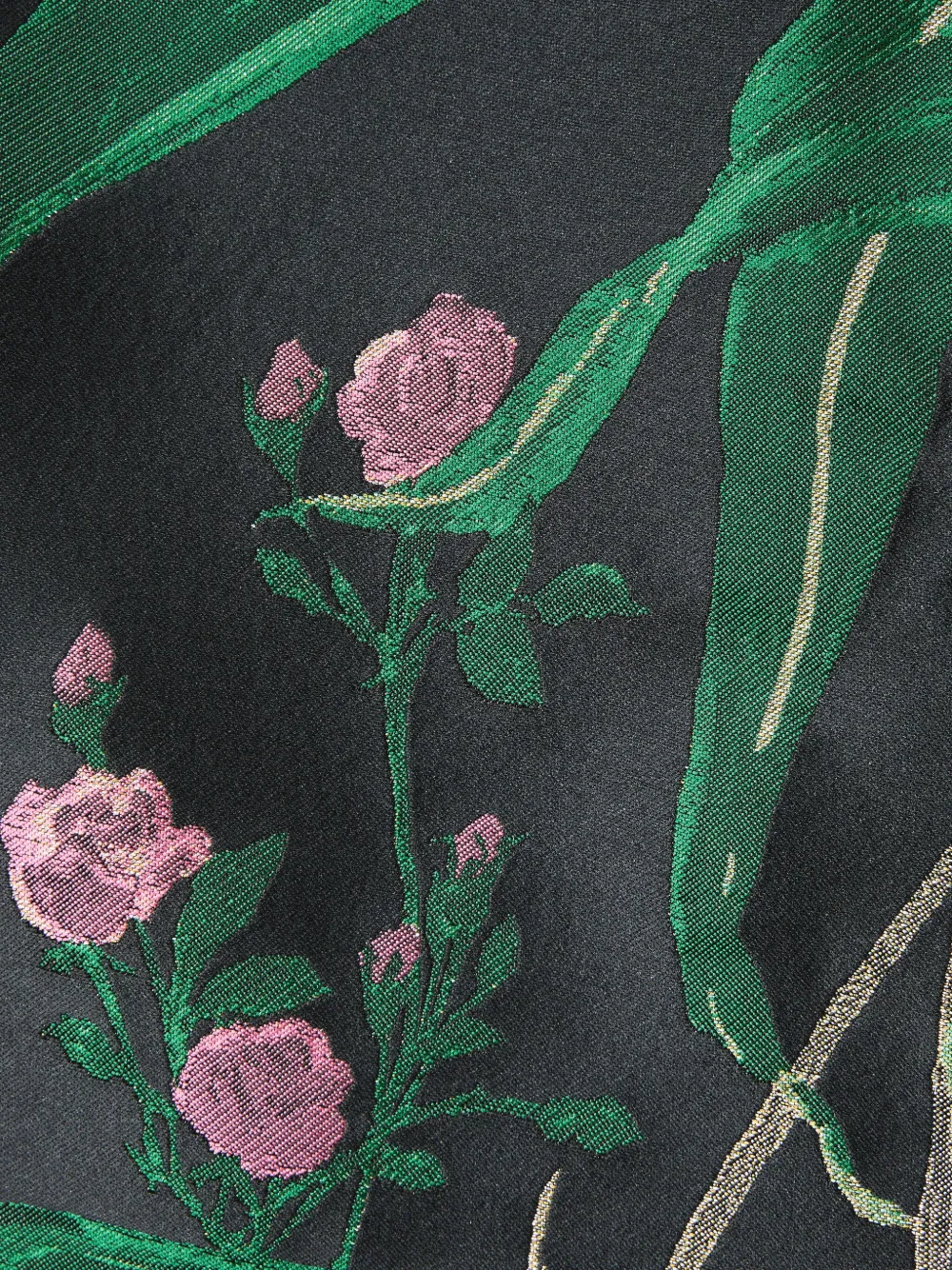 La DoubleJ Top met bamboe print Zwart