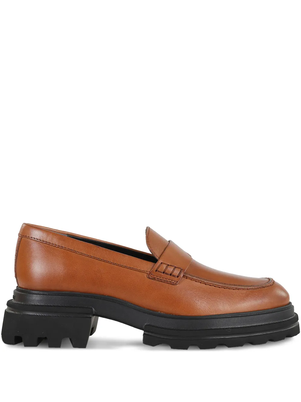 Hogan penny-slot leather loafers Brown