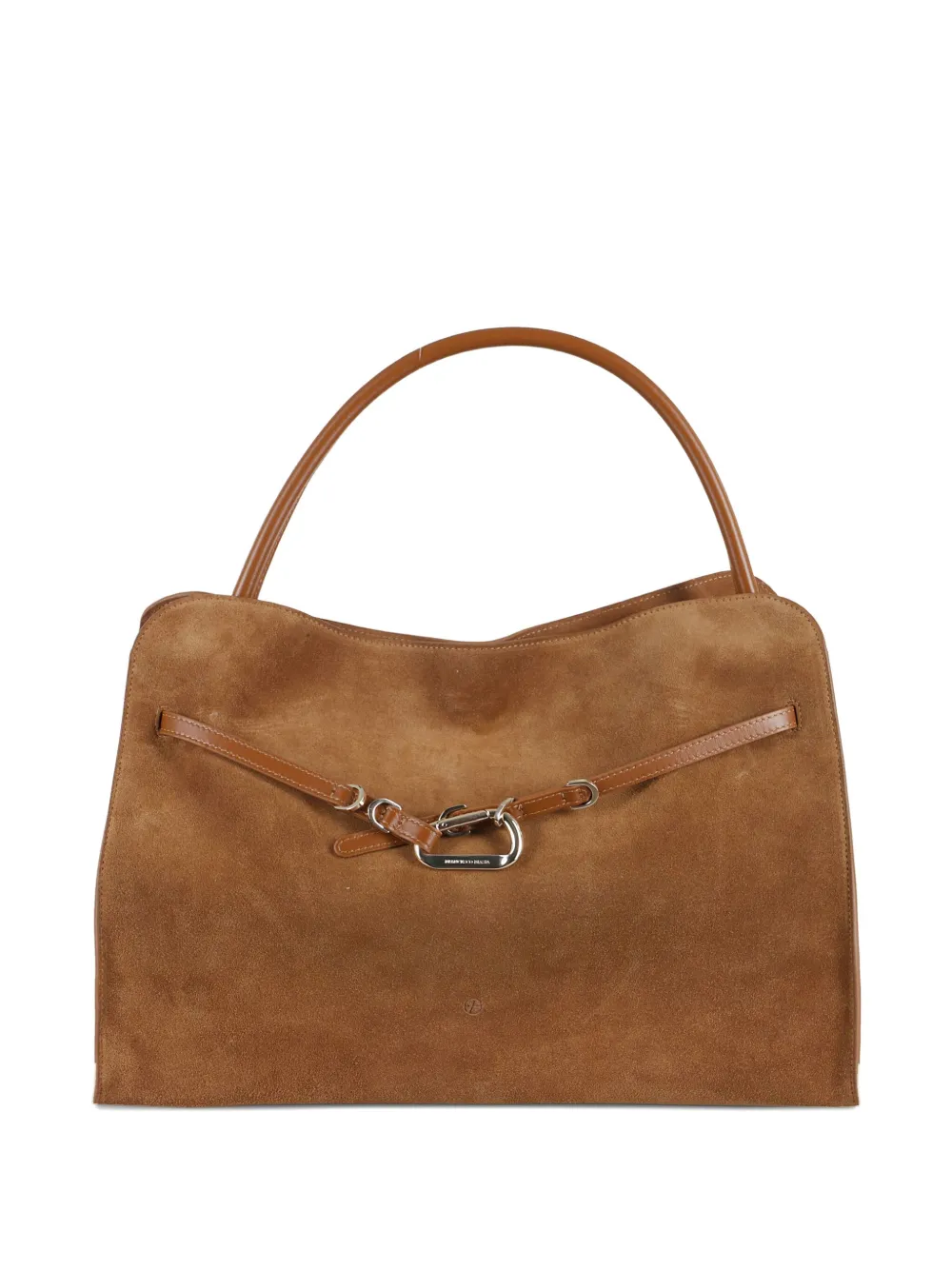 Biasia The Iconic 24h Suede Shoulder Bag In Neutral