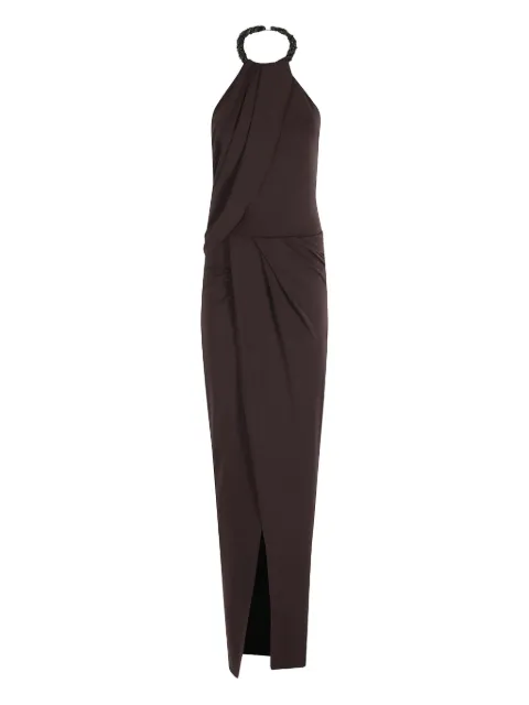 Amen embellished-halterneck dress