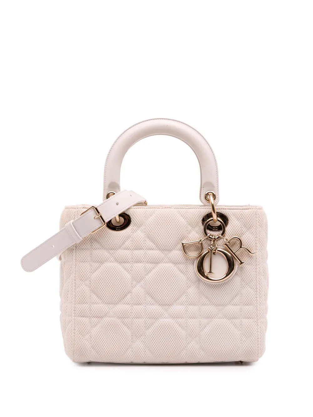 Pre-owned Dior 2021 Medium Mesh Cannage Lady Satchel In Pink