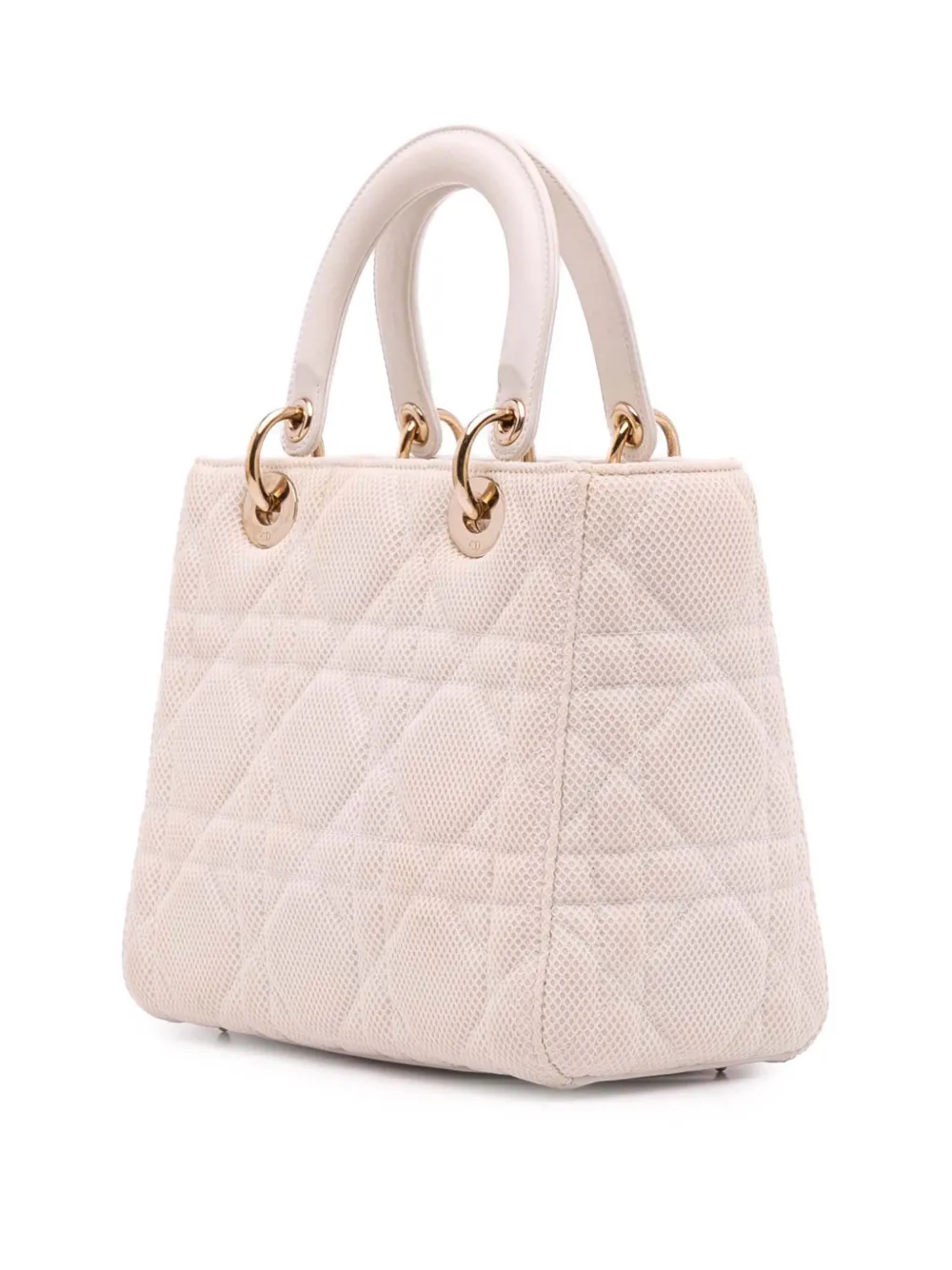 Pre-owned Dior 2021 Medium Mesh Cannage Lady Satchel In Pink