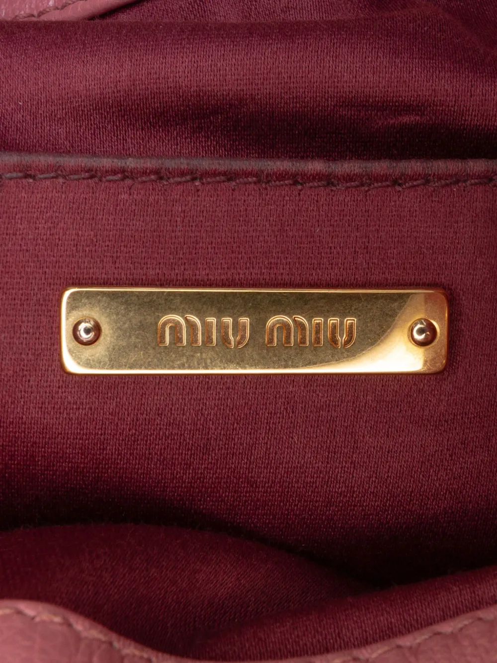 Pre-owned Miu Miu 2010-2025 Leather Tassel Accent Bucket Bag Satchel In Pink