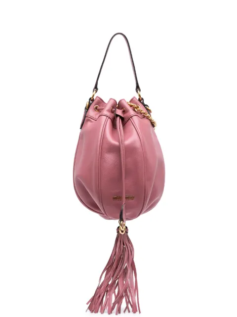 Miu Miu Pre-Owned 2010-2025 Leather Tassel Accent Bucket Bag satchel