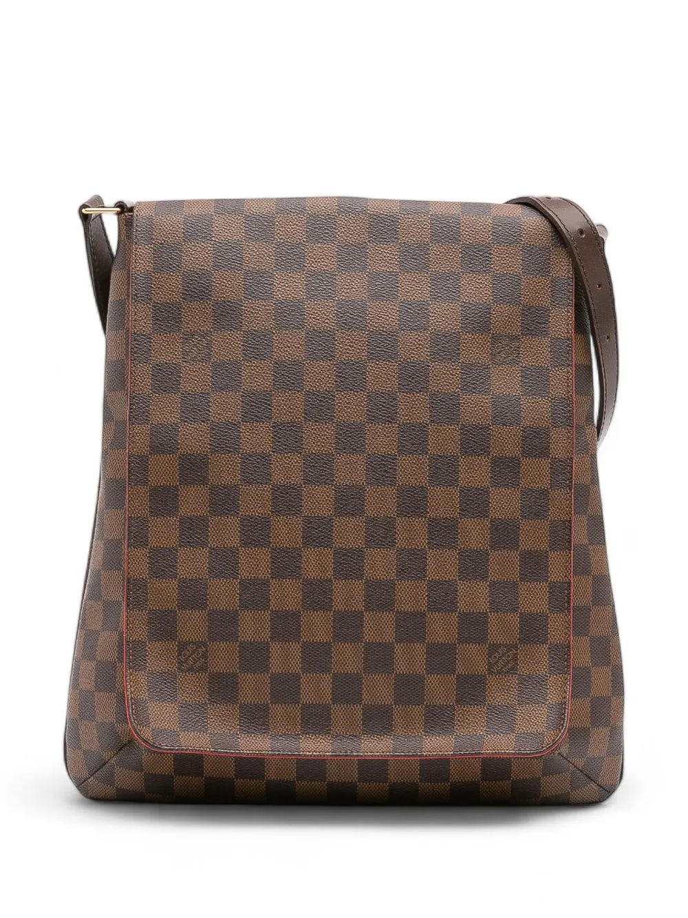 Pre-owned Louis Vuitton 2007 Damier Ebene Musette Salsa Gm Crossbody Bag In Brown