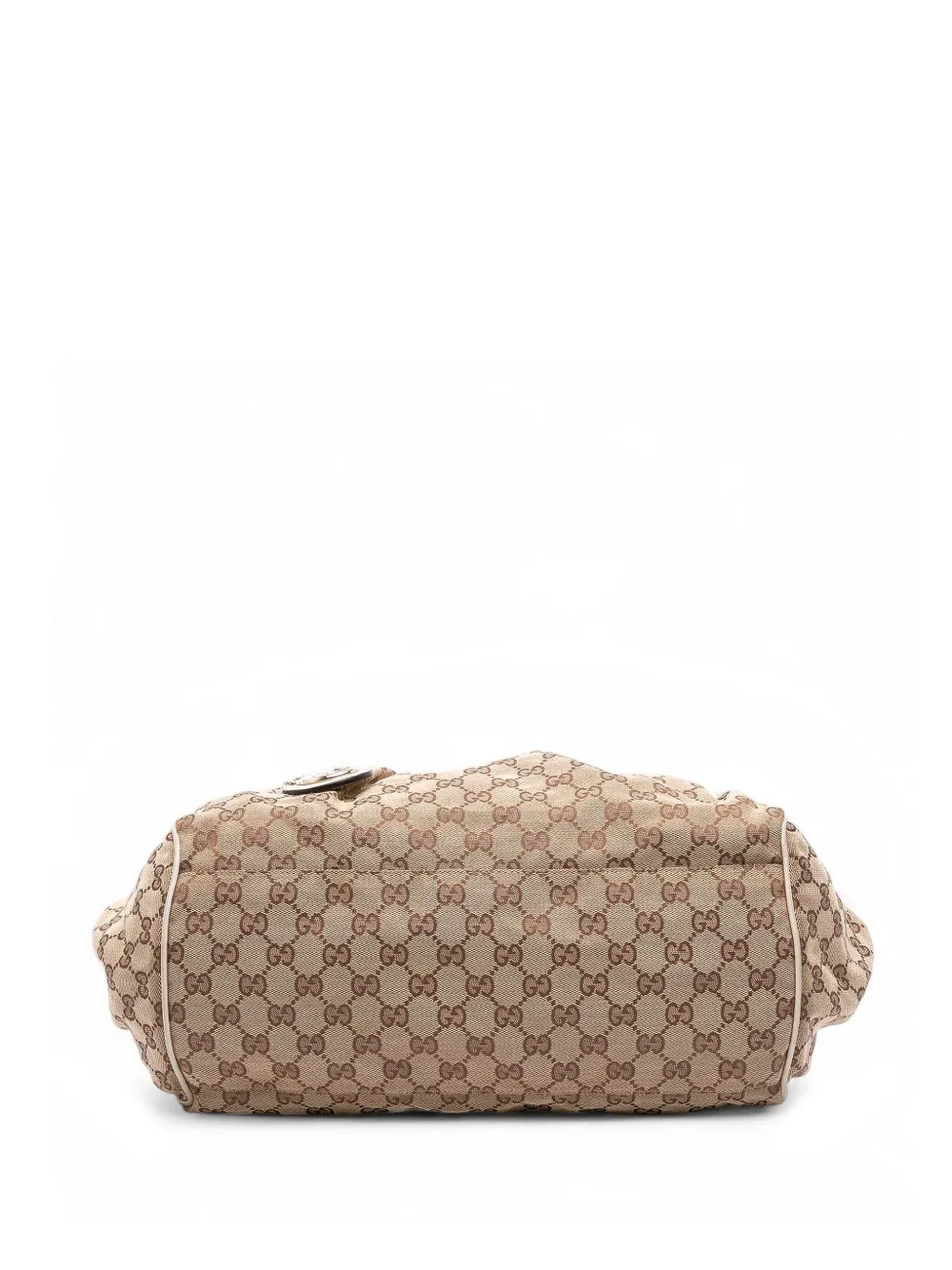 Pre-owned Gucci 2016-2025 Gg Canvas Sukey Satchel In Brown
