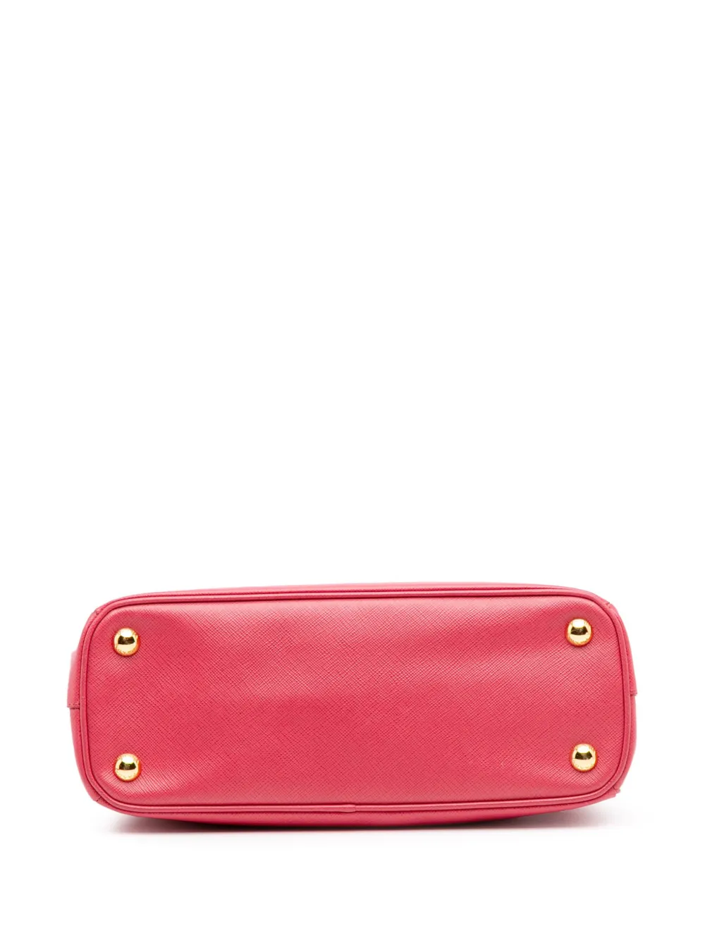 Pre-owned Prada 2013-2025 Small Saffiano Lux Galleria Double Zip Satchel In Pink