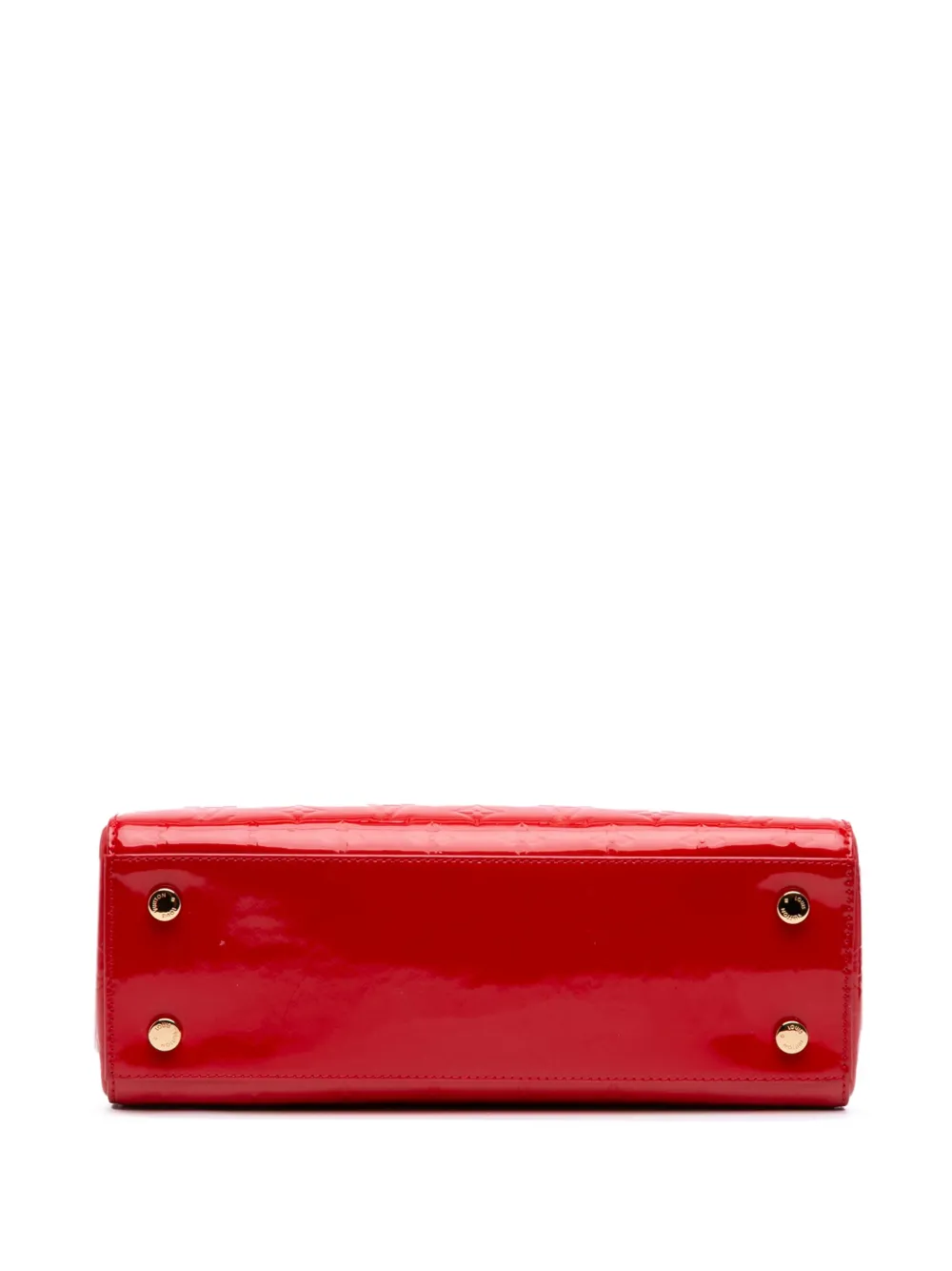 Pre-owned Louis Vuitton 2014 Monogram Vernis Brea Mm Satchel In Red