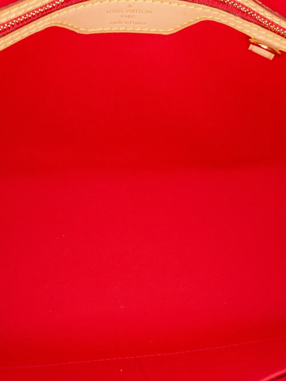 Pre-owned Louis Vuitton 2014 Monogram Vernis Brea Mm Satchel In Red