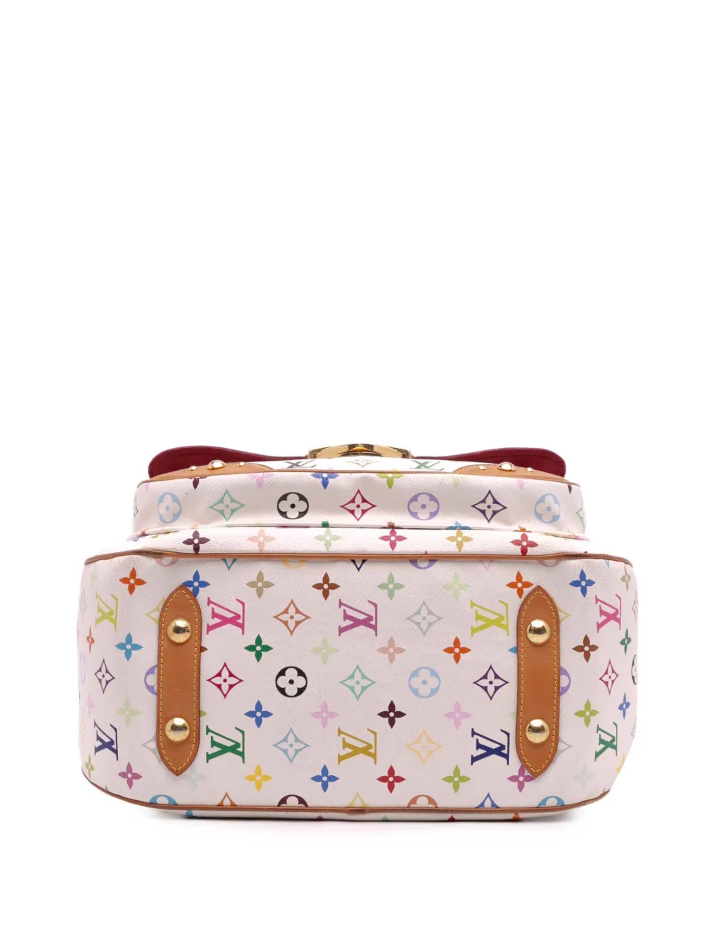 Pre-owned Louis Vuitton 2008 Monogram Multicolore Rita Satchel In White