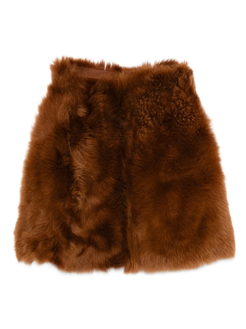 Sapio Shearling Roll-neck Scarf In Brown