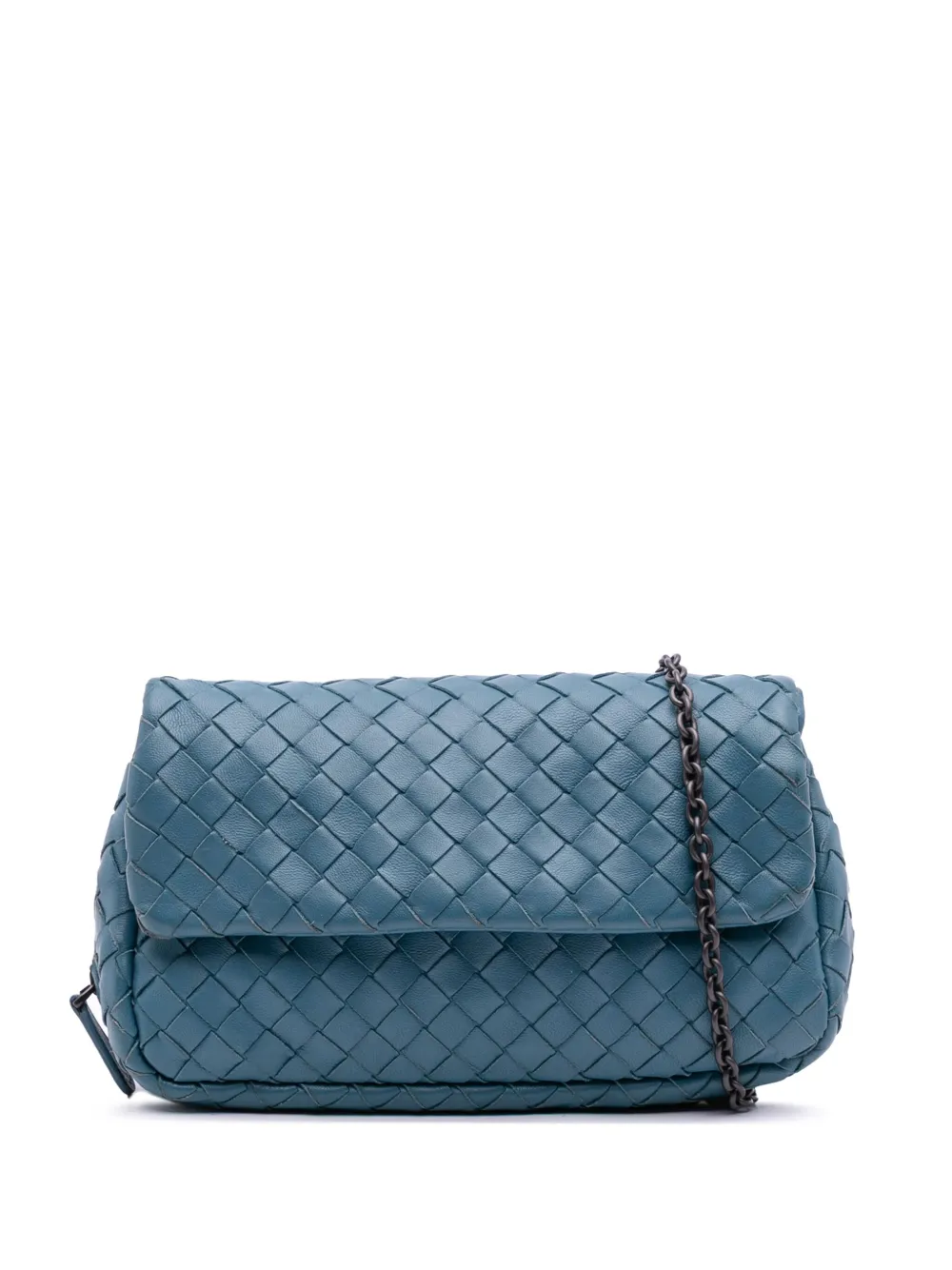 Bottega Veneta Pre-Owned 2012-2025 Mini Nappa Intrecciato Expandable Chain crossbody bag | Blue | Image 1