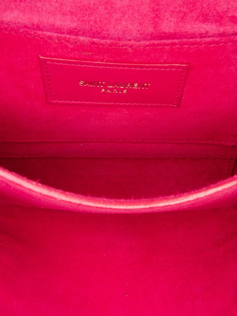 Pre-owned Saint Laurent 2013-2025 Mini Smooth Calfskin Chyc Crossbody Bag In Pink