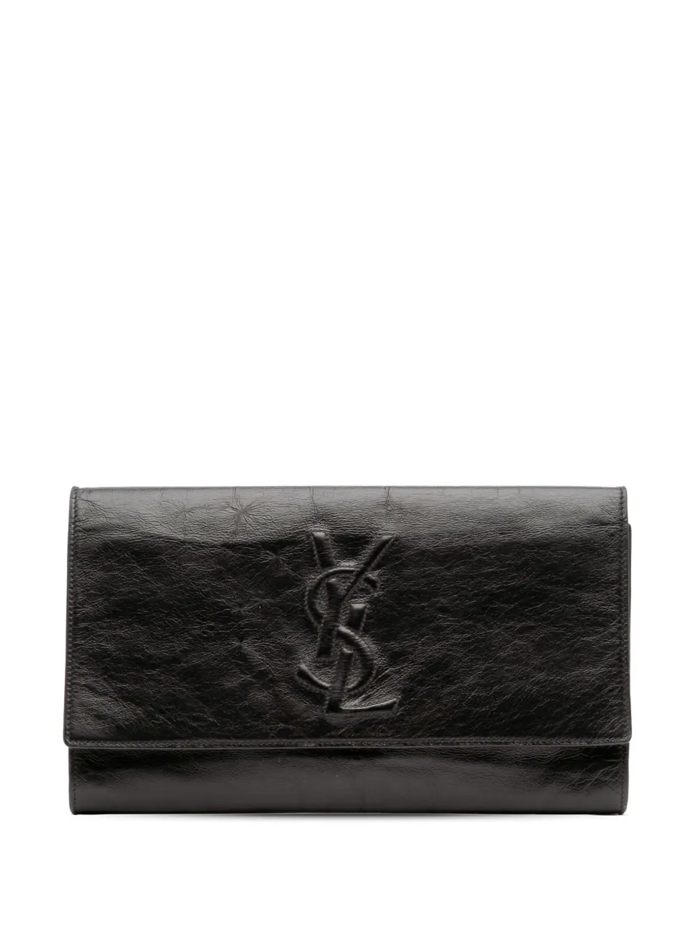 Saint Laurent Pre-Owned 20th Century Textured Patent Belle de Jour clutch bag | Black | Image 1