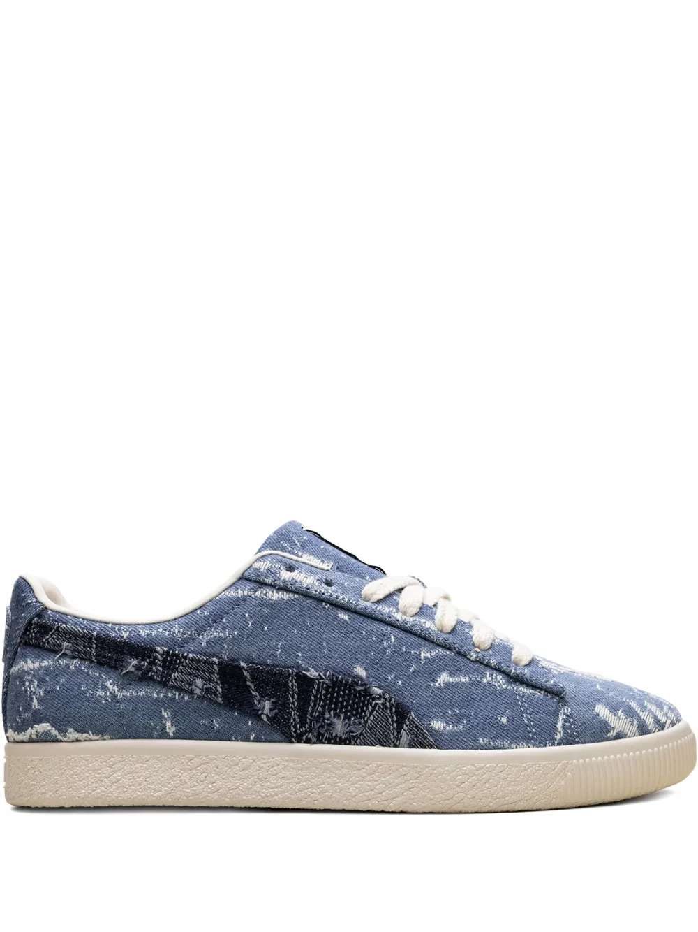 PUMA Clyde "Faded Denim Frosted Ivory" sneakers Blauw
