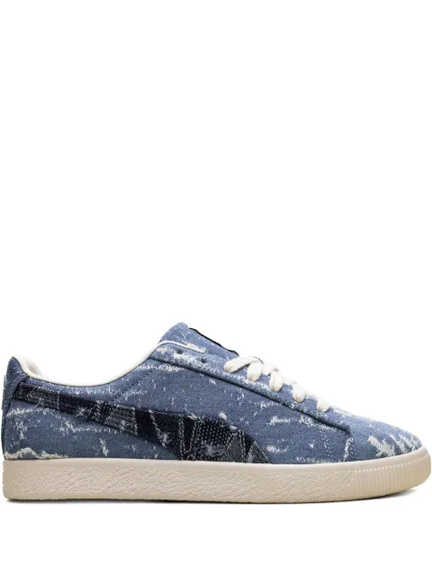 PUMA Clyde "Faded Denim/Frosted Ivory" sneakers