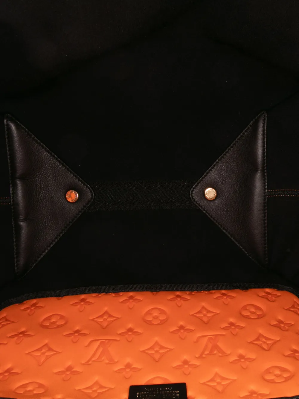 Pre-owned Louis Vuitton 2008 Monogram Embossed Neoprene Scuba Mm Tote Bag In Black