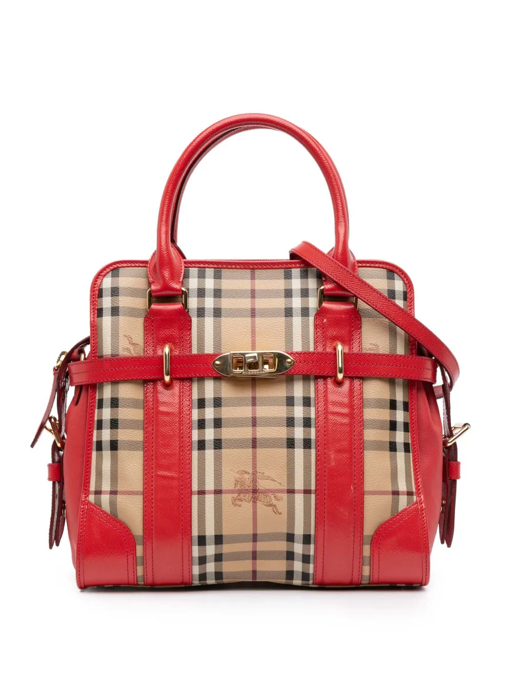 Burberry Pre-Owned 2000-2017 Haymarket Check Coated Canvas Minford Portrait satchel | Brown | Image 1