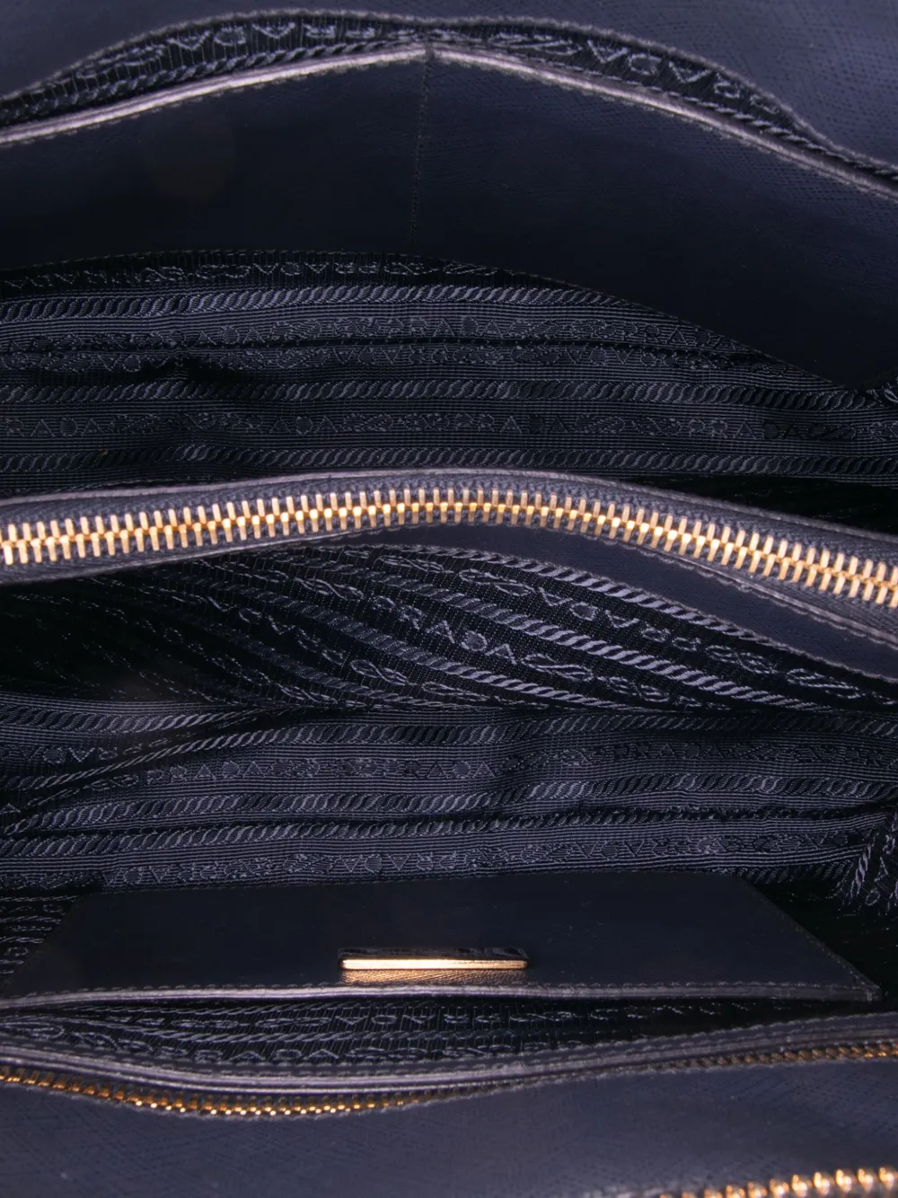 Pre-owned Prada 2000-2025 Medium Saffiano Lux Promenade Satchel In Blue