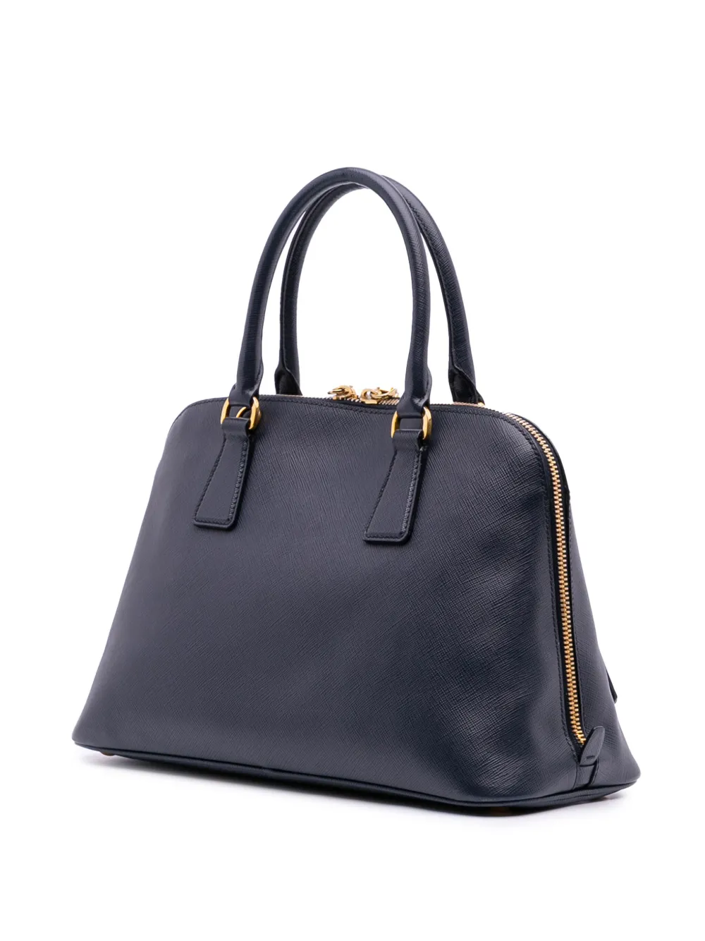 Pre-owned Prada 2000-2025 Medium Saffiano Lux Promenade Satchel In Blue