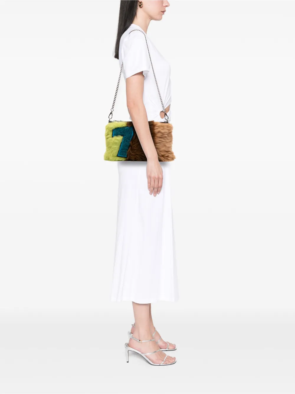 Miu Miu Pre-Owned 2010-2025 Fur Montone Stripe crossbody bag | Pre-Owned | Image 2