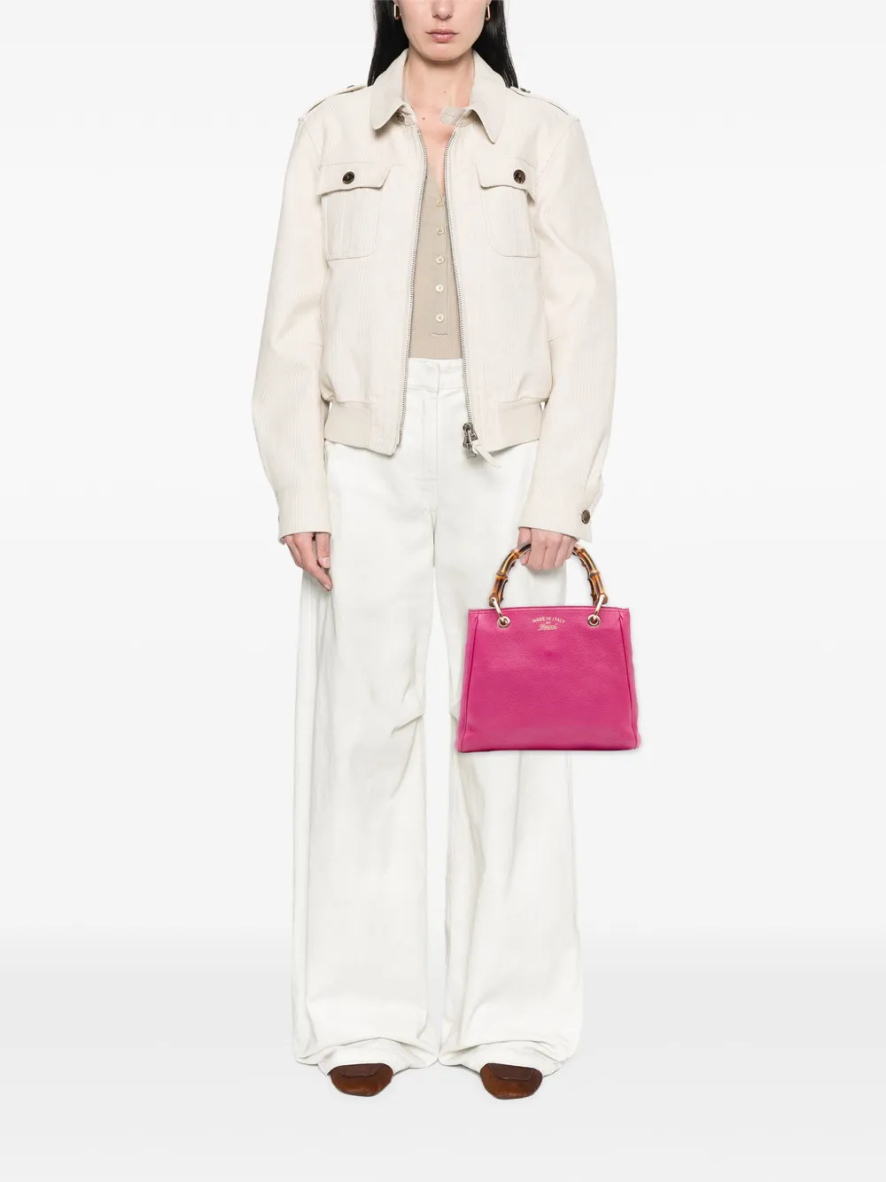 Gucci Pre-Owned 2016-2025 Small Calfskin Bamboo Shopper satchel | Pre-Owned | Image 2