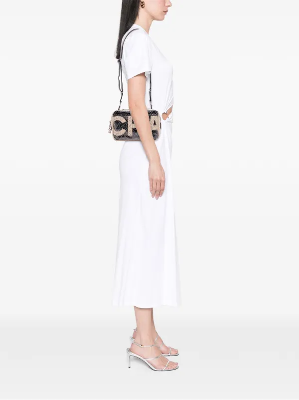 CHANEL Pre-Owned 2018 Coated Canvas Camellia Logo Camera Bag