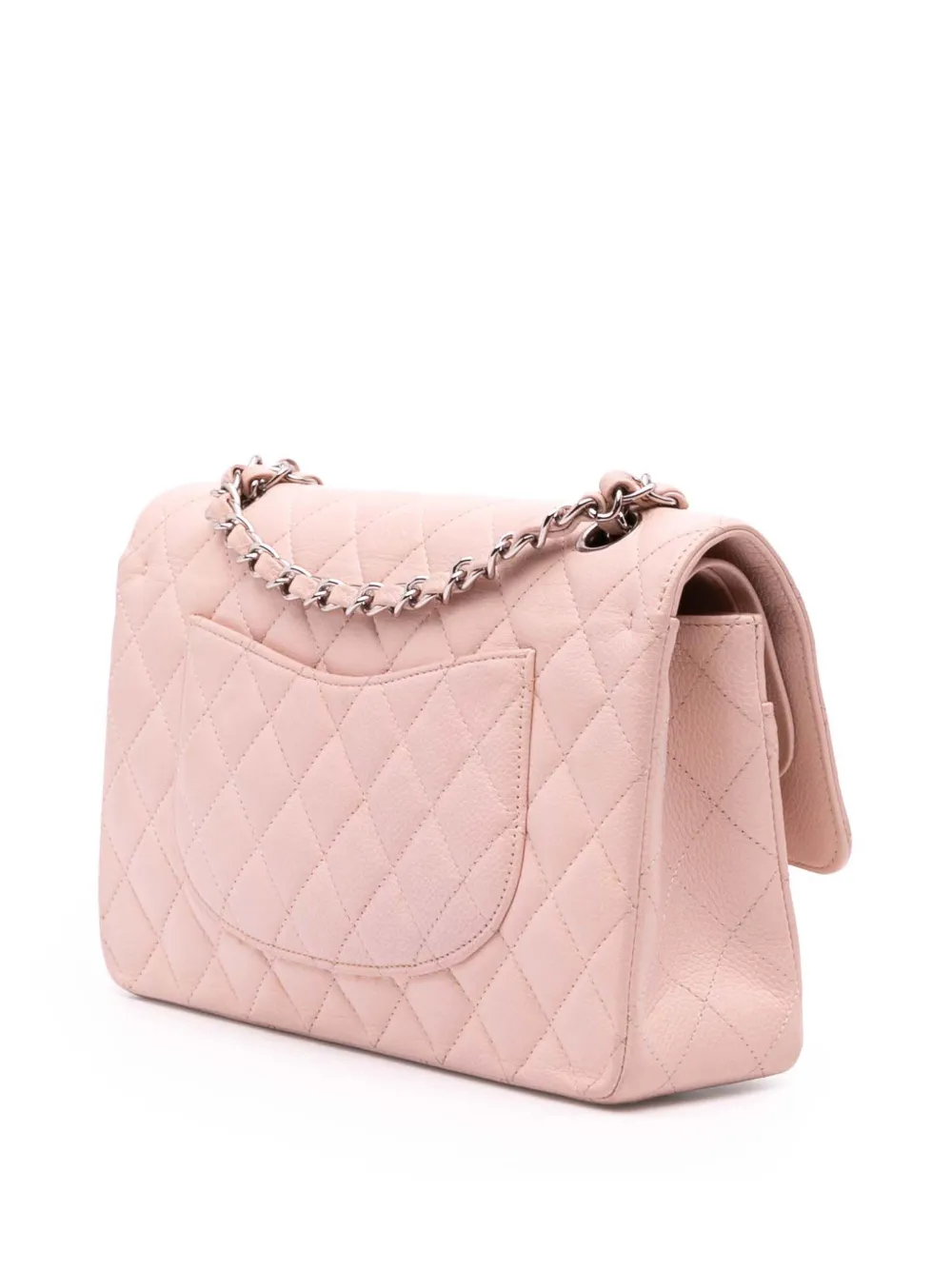 CHANEL Pre-owned 2014 Medium Classic Caviar Double Flap Shoulder Bag In Pink