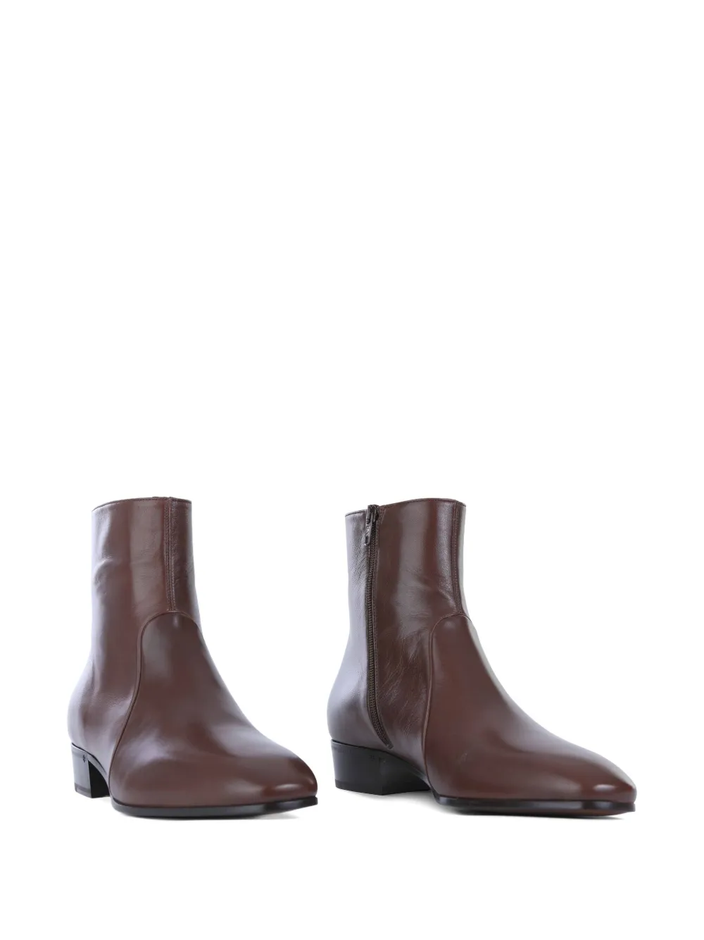 Valentino Garavani leather zip boots Brown