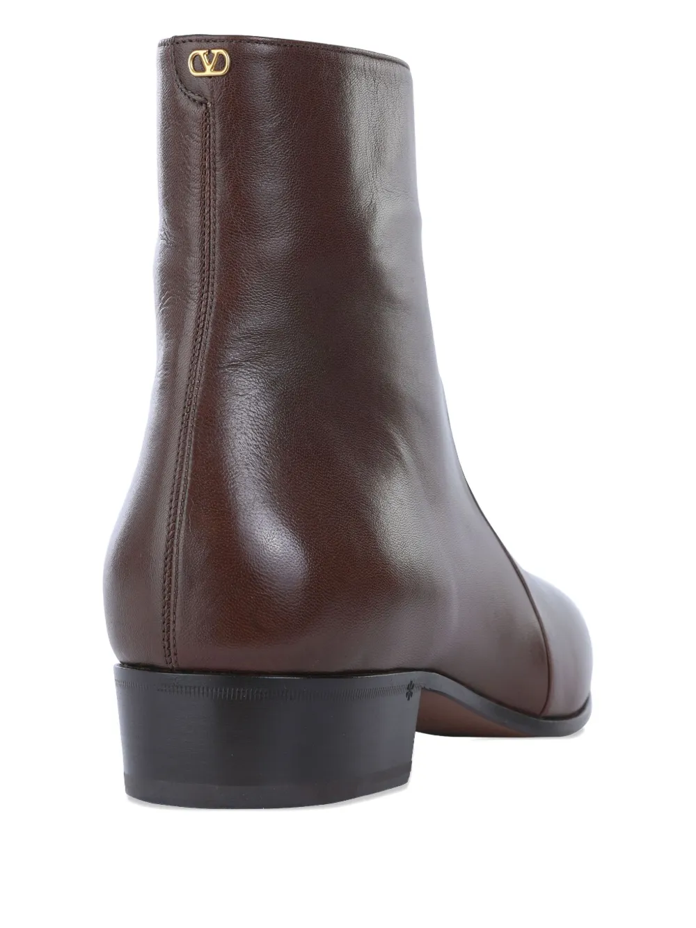 Valentino Garavani leather zip boots Brown