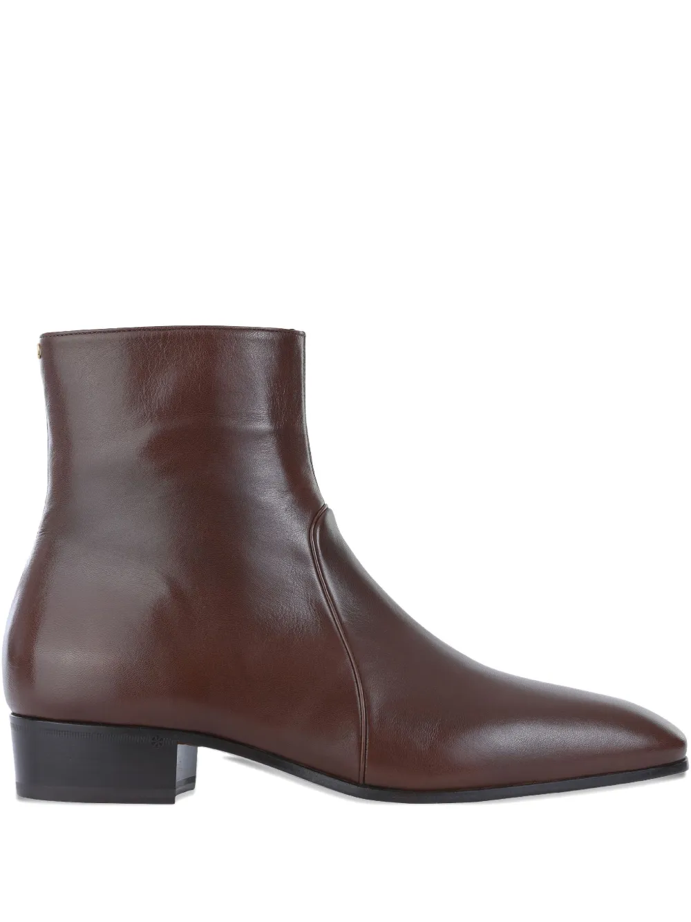 Valentino Garavani leather zip boots Brown