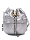 CHANEL Pre-Owned 2017-2018 Small Quilted Metallic Aged Calfskin Gabrielle bucket bag - Silver