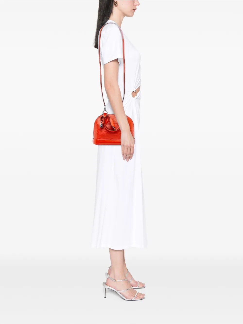 Pre-owned Louis Vuitton 2013 Epi Alma Bb Satchel In Orange