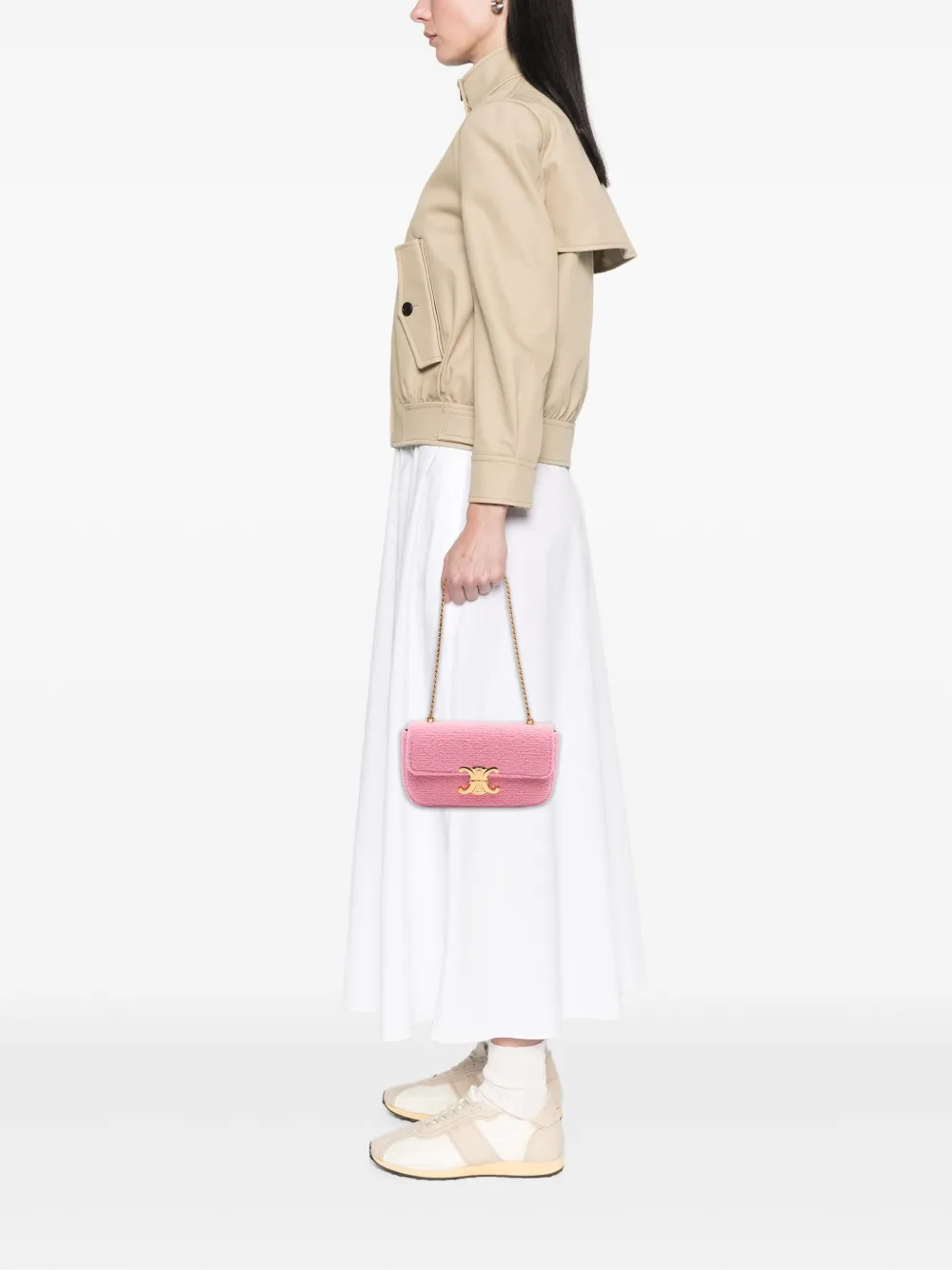 Celine Pre-Owned 2022 Tweed Claude Chain shoulder bag | Pre-Owned | Image 2