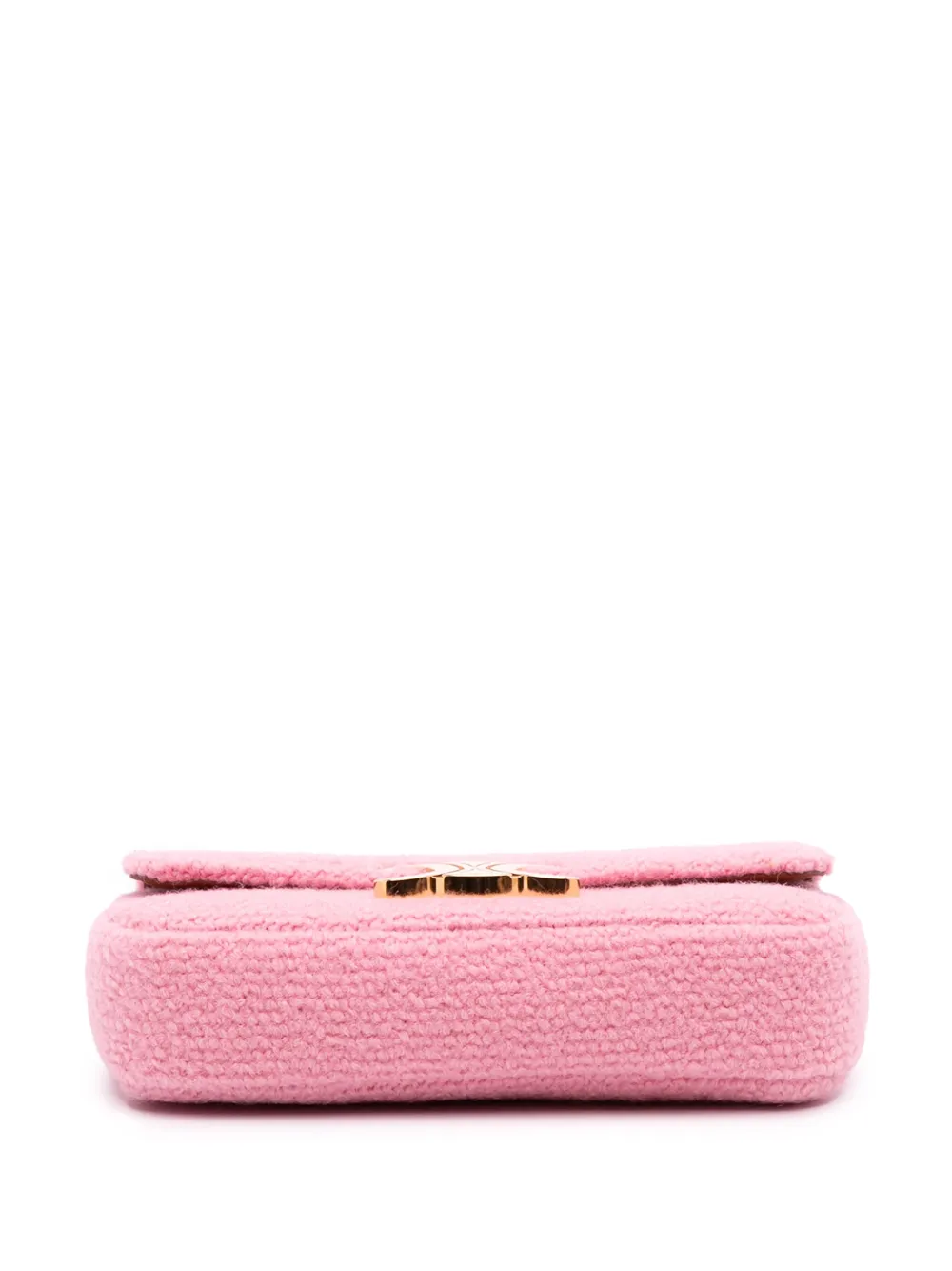 Pre-owned Celine 2022 Tweed Claude Chain Shoulder Bag In Pink