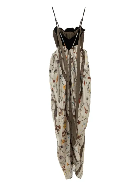 YANGKEHAN corset floral-print maxi dress