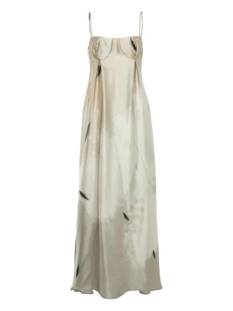 YANGKEHAN floral-print silk dress