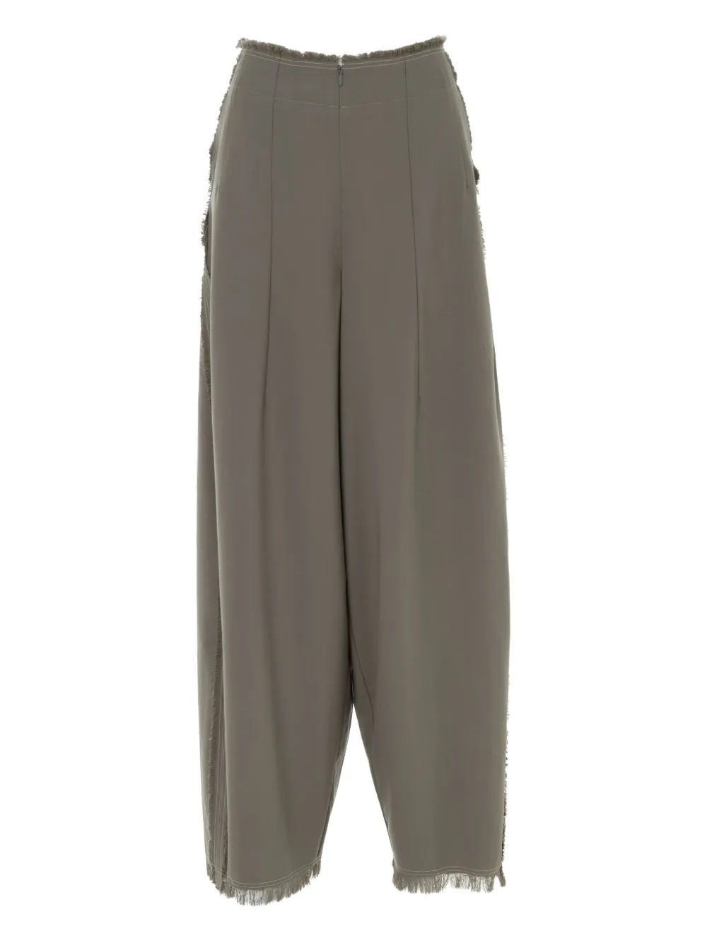 YANGKEHAN frayed-hem wool trousers | Grey | Image 1