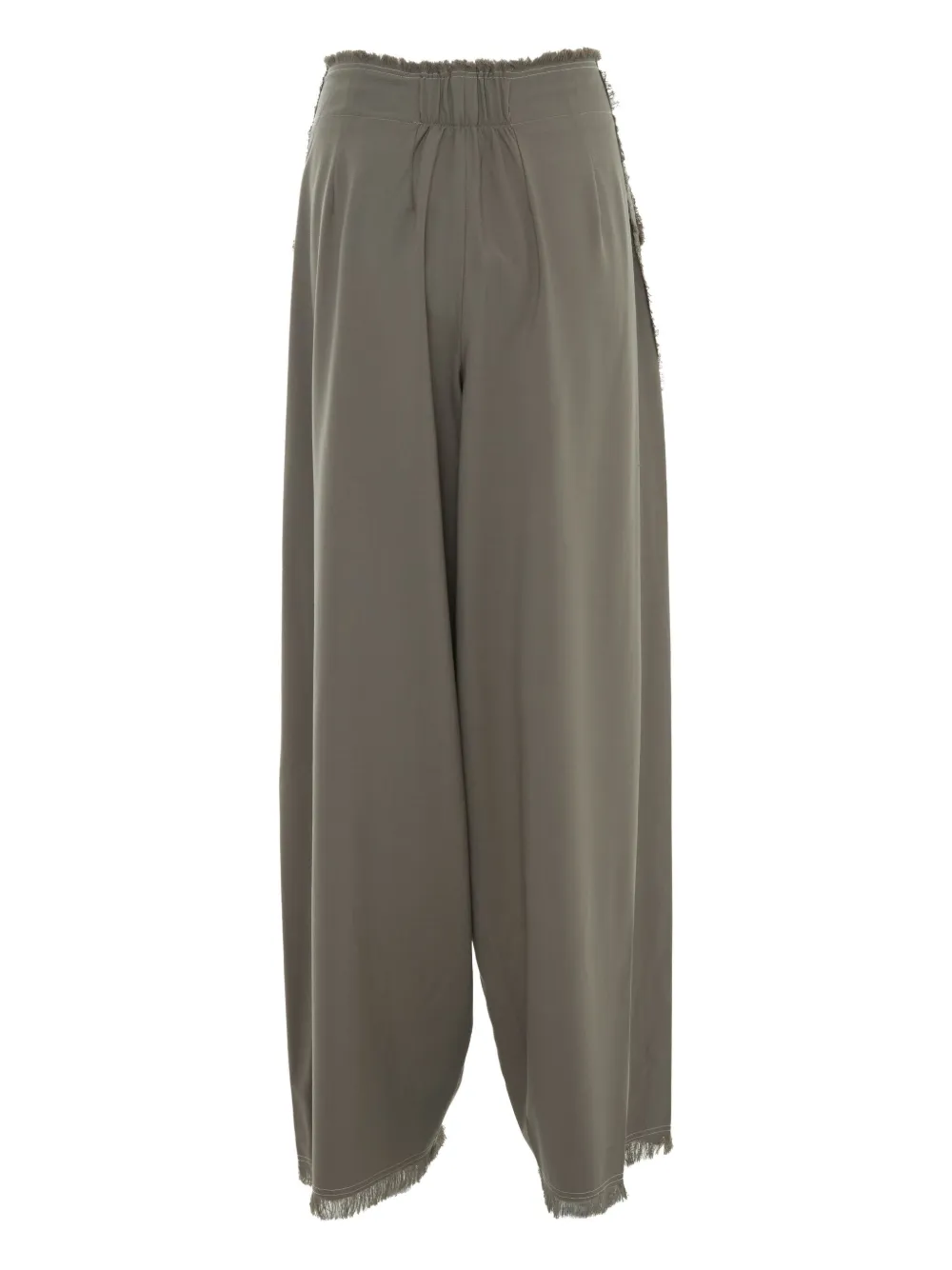 YANGKEHAN frayed-hem wool trousers - Grijs